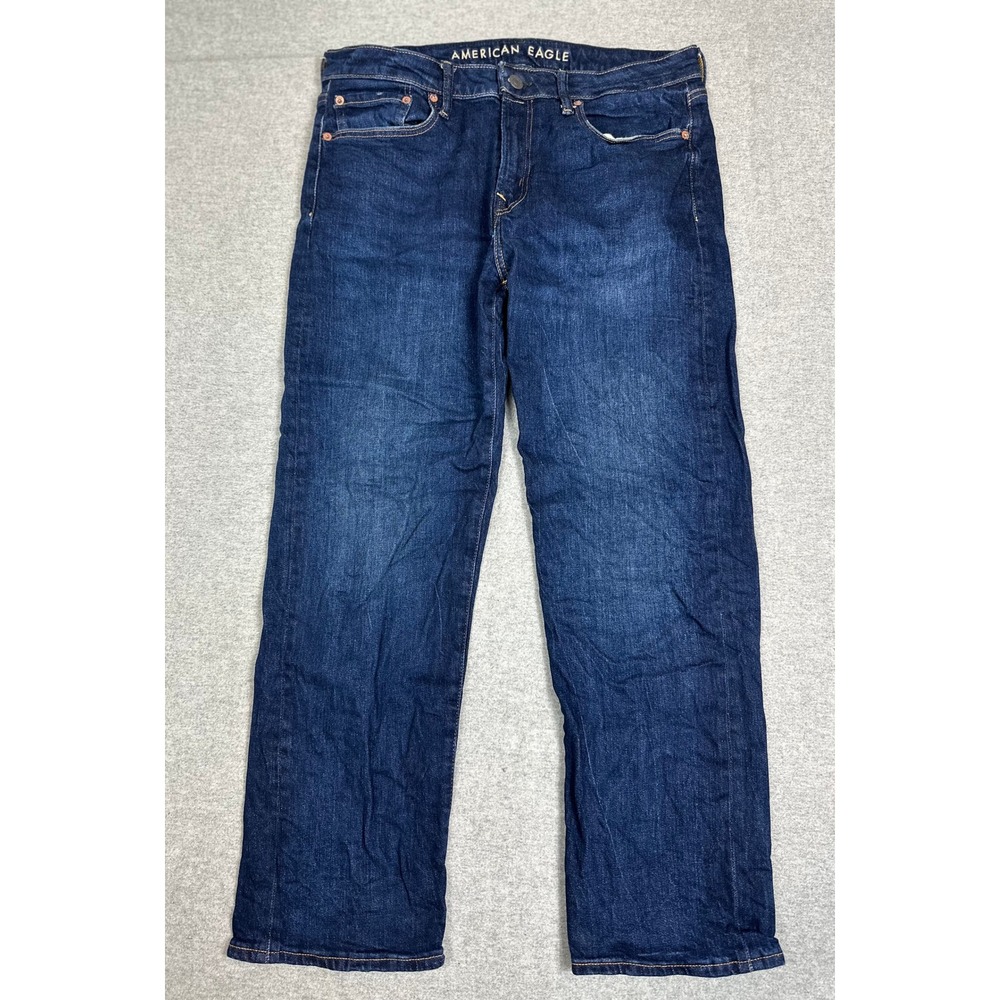 American Eagle Jeans Mens 32x34 Original Straight Blue Darkwash Y2K Denim